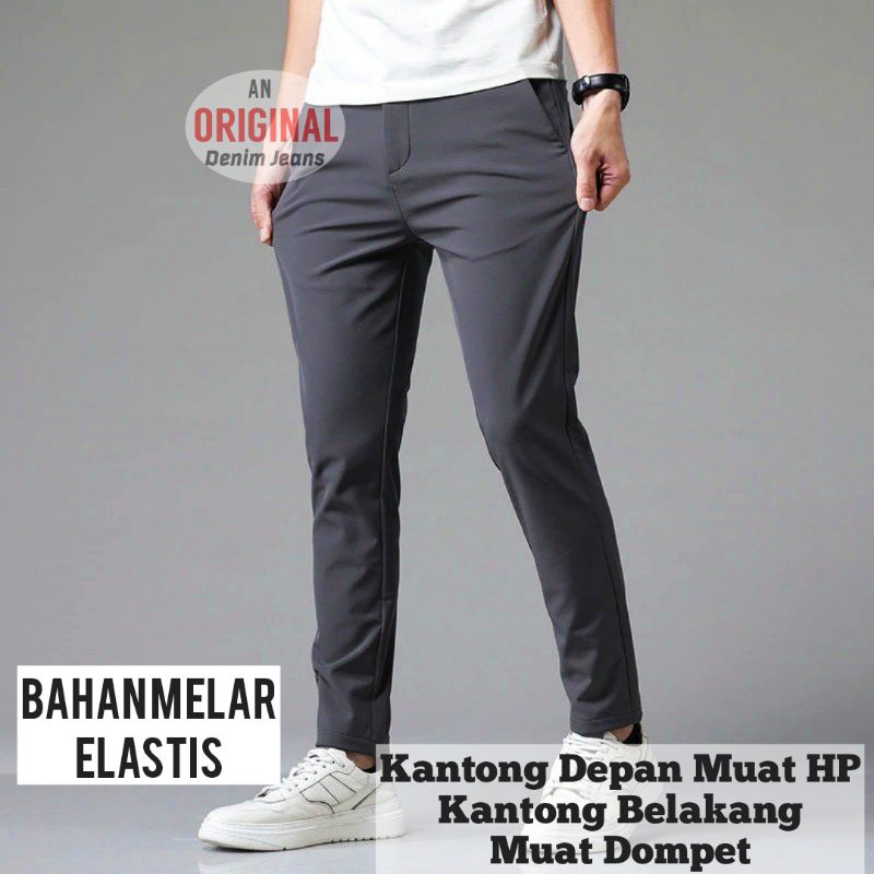 Celana Chino Pria Panjang Slimfit Chinos cowo cino cowok Premium pensil / Celana pria