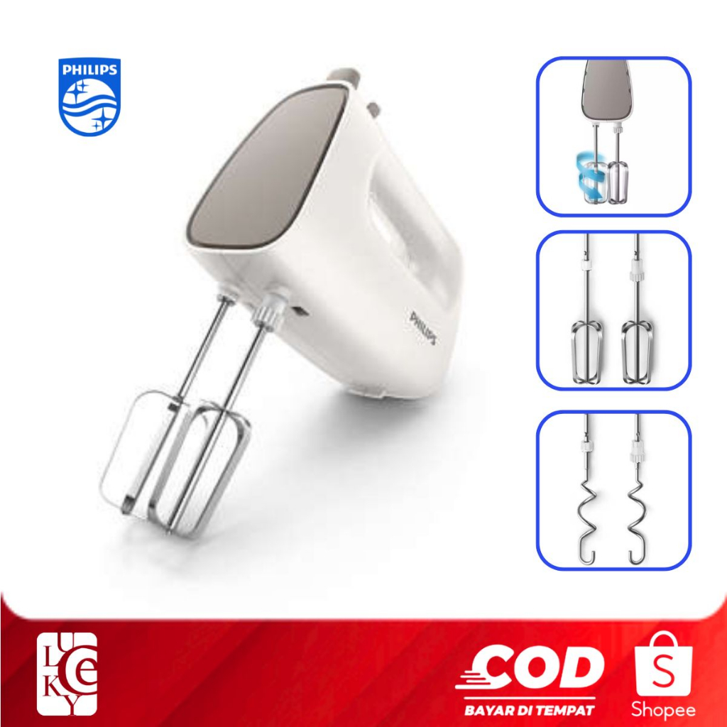 Hand Mixer Philips HR1552/50 Turbo 5 Kecepatan 170 Watt