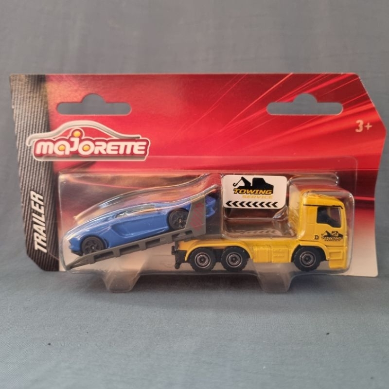 Majorette diecast trailer. MAN TGA Tow Truck with Lamborgini truk towing