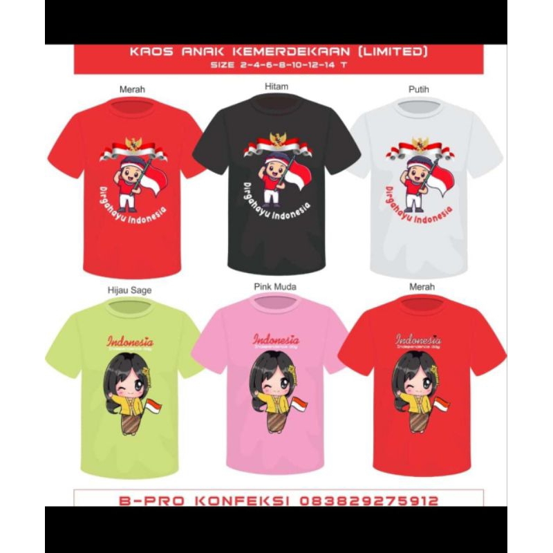 BAJU INDONESIA MERDEKA - BAJU FASHION MERAH PUTIH