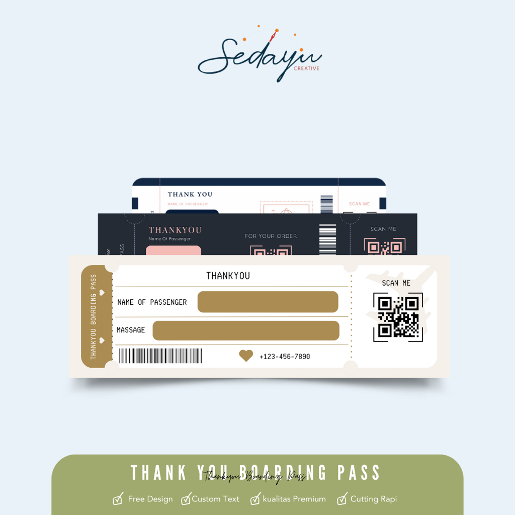 Thank you card aesthetic | boarding pass thank you card | costume thank you card