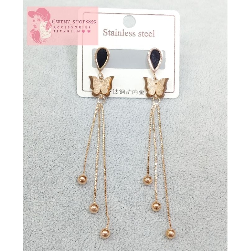 anting tusuk kupu / titanium anti karat dan anti luntur