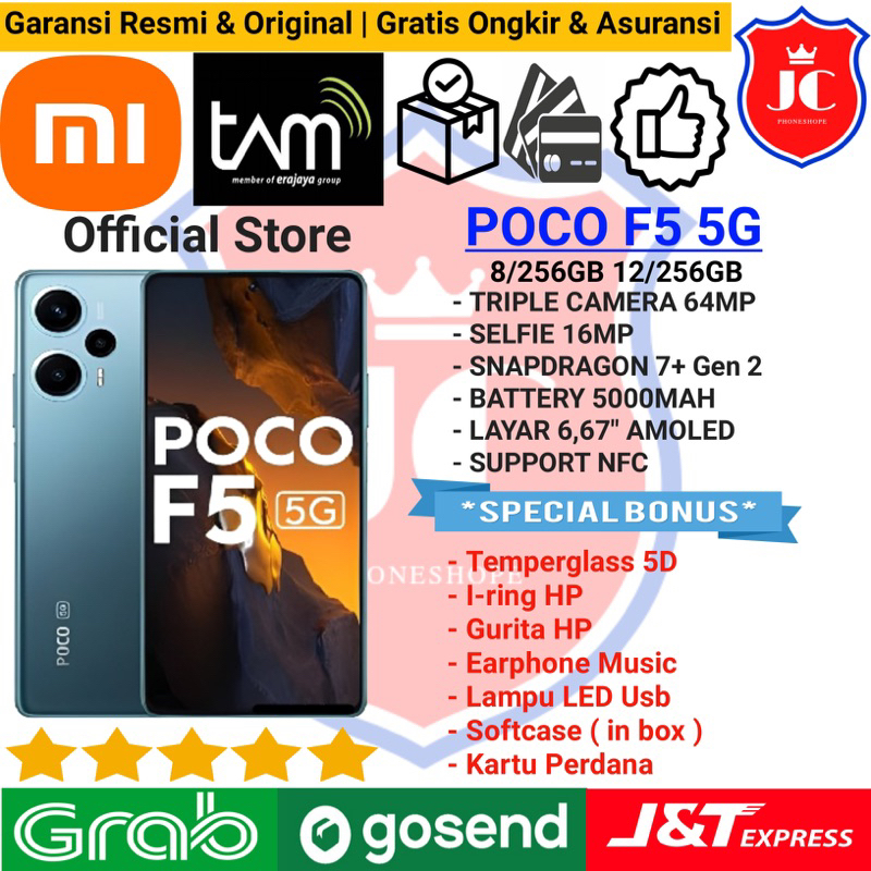 XIAOMI POCO F5 5G NFC RAM 8/256GB 12/256GB GARANSI RESMI TAM XIAOMI INDONESIA