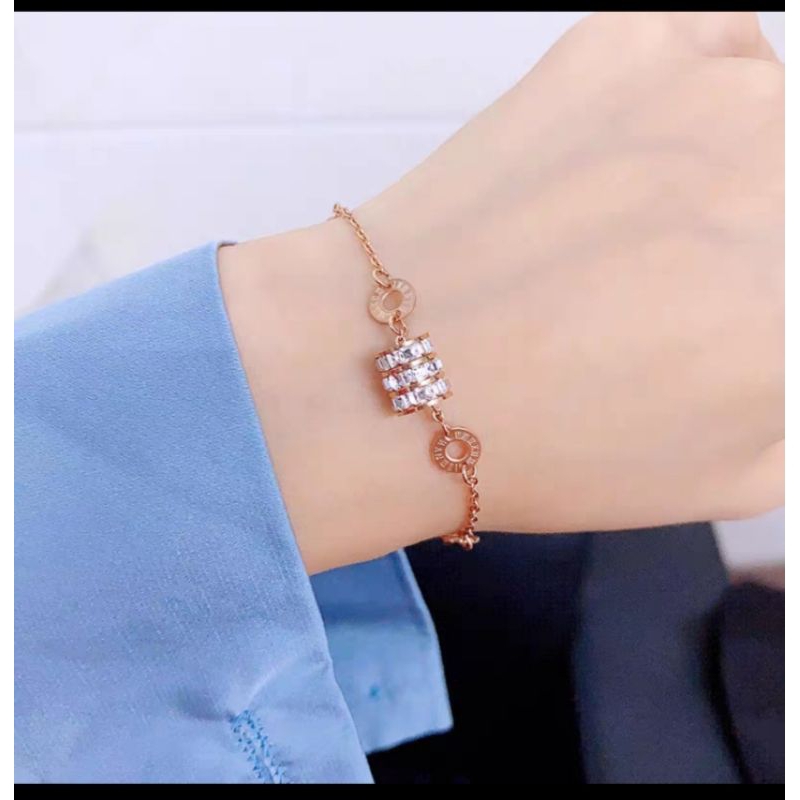 Gelang tangan wanita bulat bolong gelang anti Karat