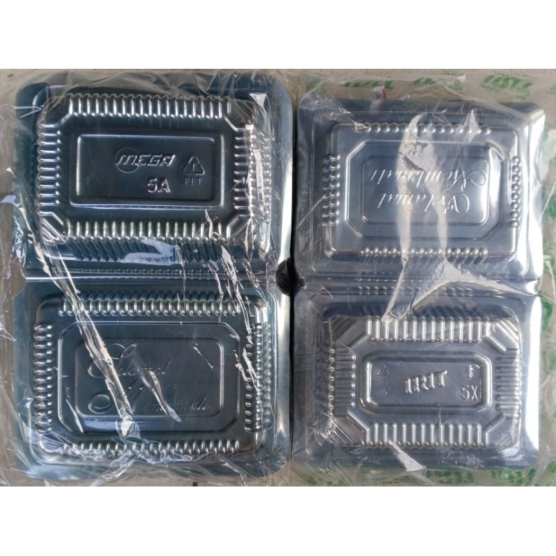 (10 PCS) Kotak mika 5A / 5X merk IRIT / MEGA kotak nasi mika plastik kue sekali pakai