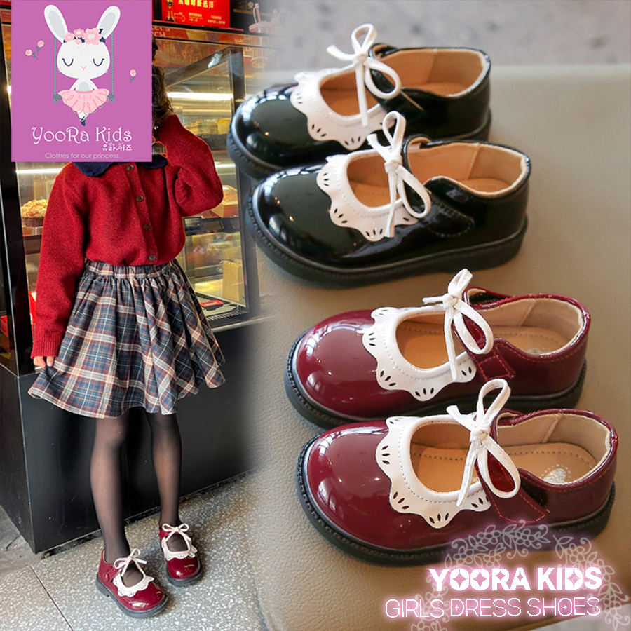 Yoorakids Sepatu Flat Shoes Glossy Anak Perempuan Pantofel Gadis Lucu kulit Import Cewek