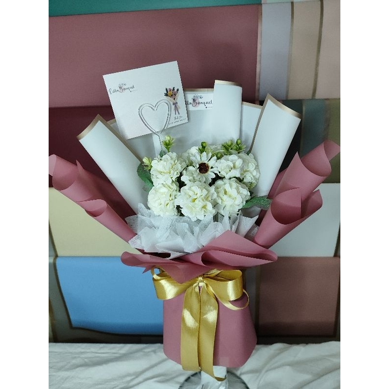 Letta - buket bunga krisan putih / bucket bunga / bouquet bunga / flowers bouquet