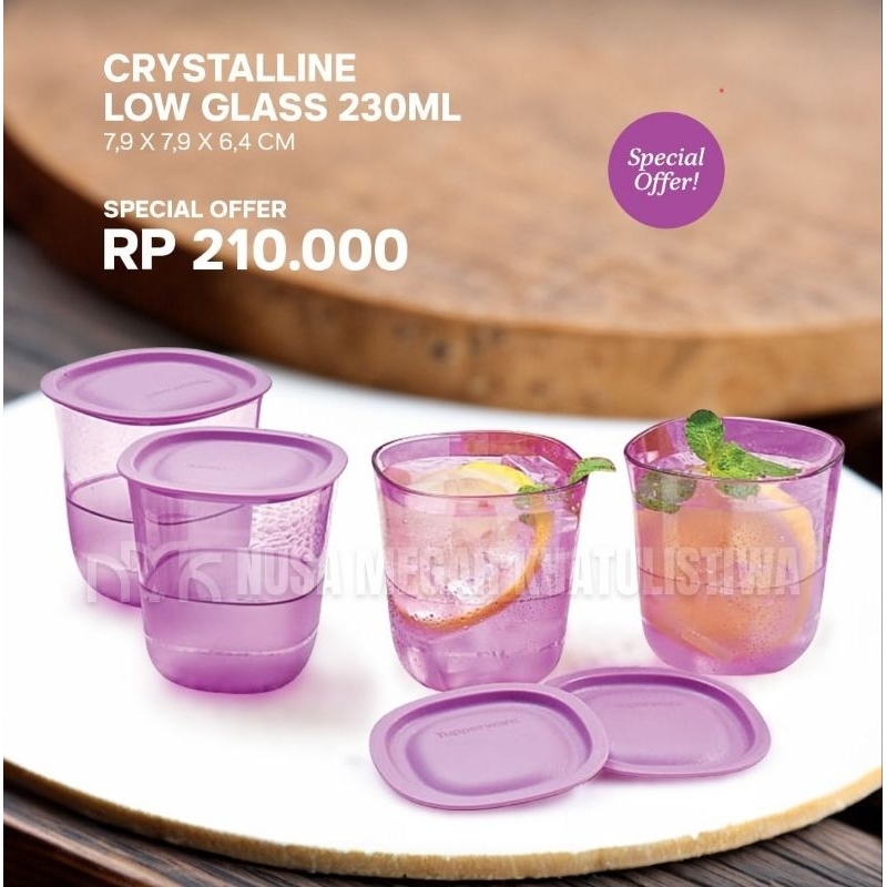 CRYSTALLINE LOW GLASS 1PC TUPPERWARE