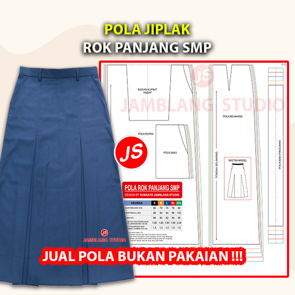Pola Jiplak Rok Panjang SMP