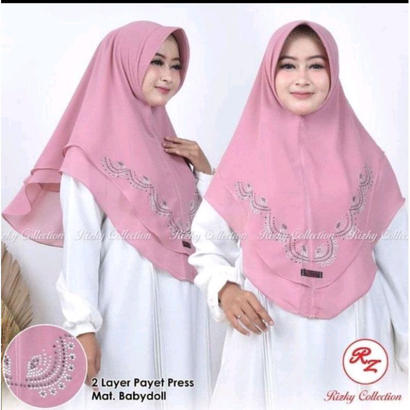 HIJAB PAYET PERMATA U CERUTY 2 LAYER BY ORY RIZKY COLLECTION/ HIJAB PAYET/HIJAB CERUTY BABYDOOL/HIJA