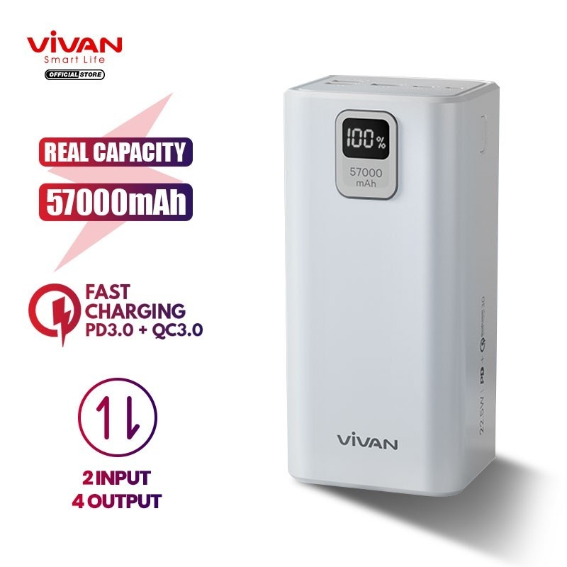 VIVAN VPB-B60 Power Bank 57000mAh Power Delivery Quick Charge 3.0 57000 mAh