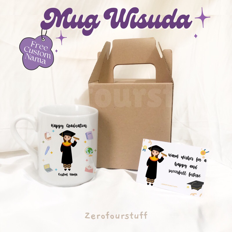 CUSTOM MUG GRADUATION / WISUDA / KADO WISUDA / HADIAH / HAMPERS / SOUVENIR / GELAS CUSTOM