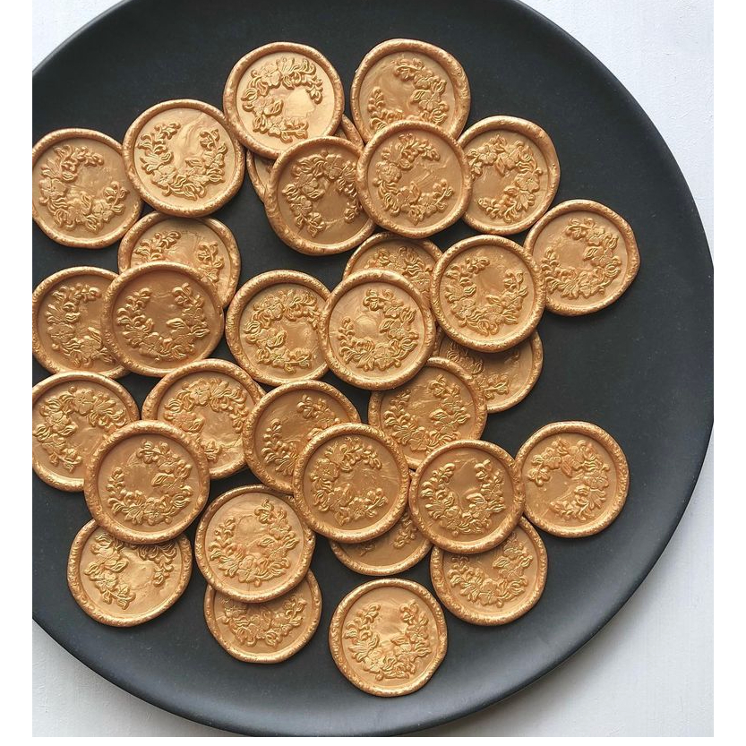 

JETAIME 1 Pieces Wax seal coinbulat sticker instan segel vintage undangan / DIY Hampers / Wax Octagon GUN