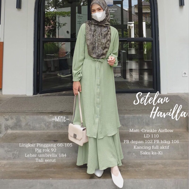 ONE SET ROK HAVILLA/SETELAN TUNIK DAN ROK CEINCLE PREMIUM