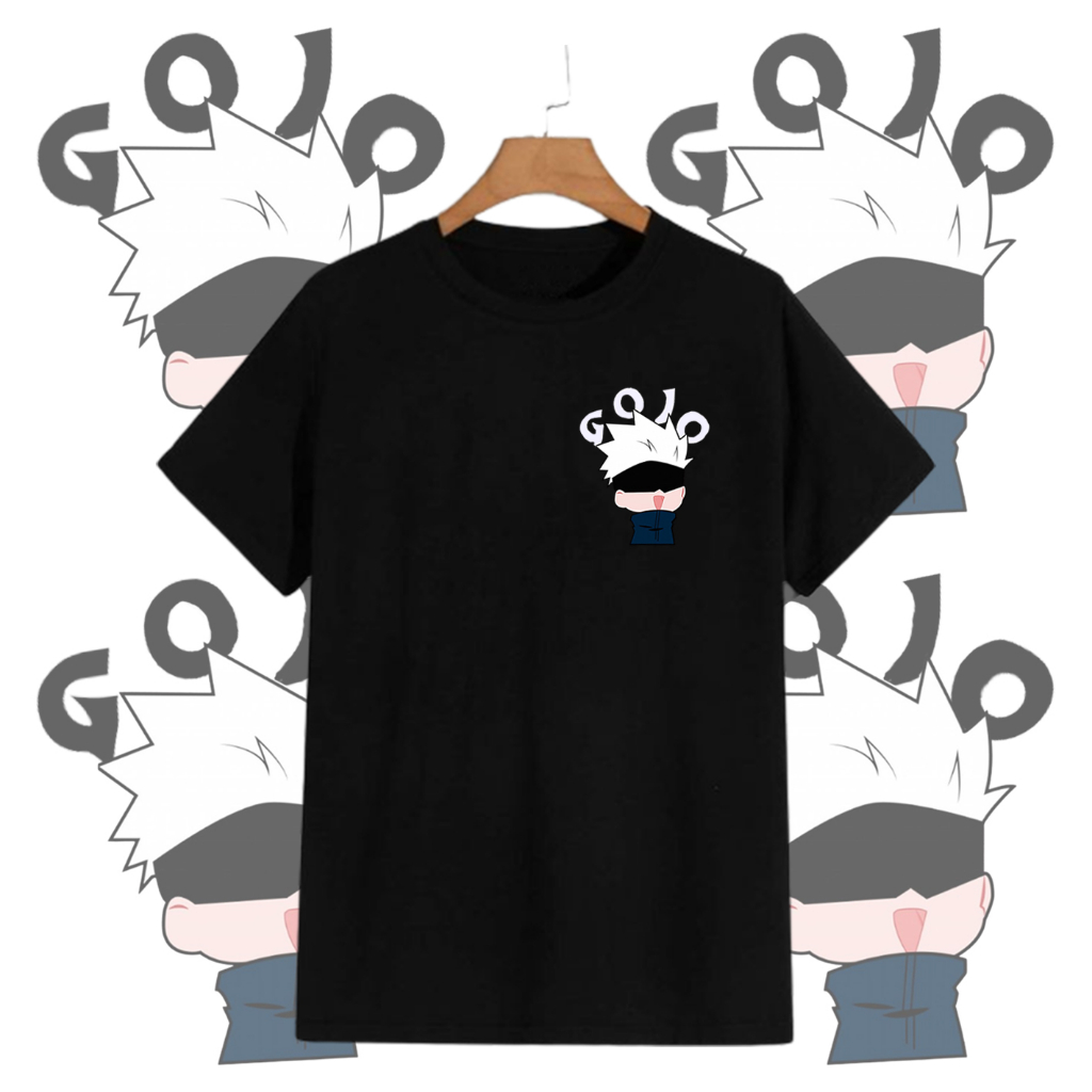 KAOS DISTRO UNISEX BISA COD BAJU PRIS ANIME GOJO SATORU ATASAN KEREN LENGAN PENDEK