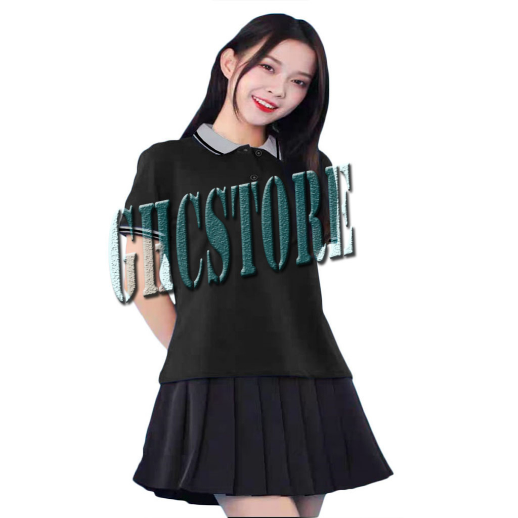 Polo Shirt Wanita/Kaos Polo Wanita/Kaos Kerah Motif/Baju Polo Polos