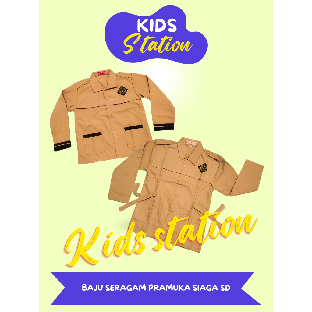 Baju Pramuka Siaga Lengan Panjang Kancing Full dan Baju Pramuka Penggalang Tali / Seragam Sekolah Pr