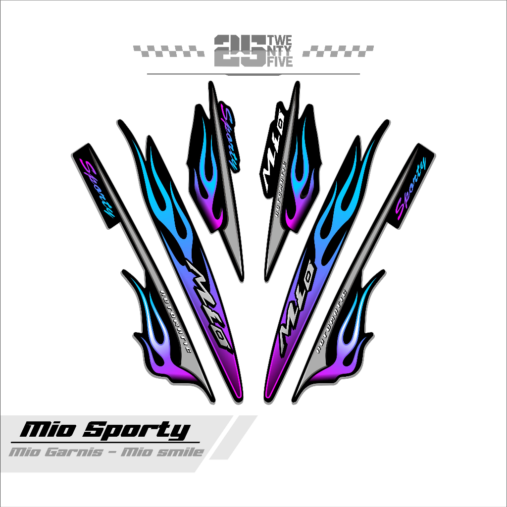 STRIPING MIO SPORTY/VARIASI 4/DASAR HITAM/STIKER MIO/STICKER MIO SPORTY/STIKER MIO SPORTY LAMA/MIO L
