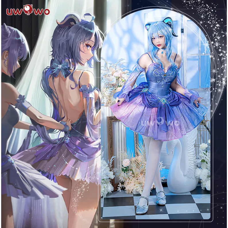 PRE-SALE UWOWO Genshin Impact Fanart: Ganyu Ballet Dress Ganyu&Keqing Cosplay Costume