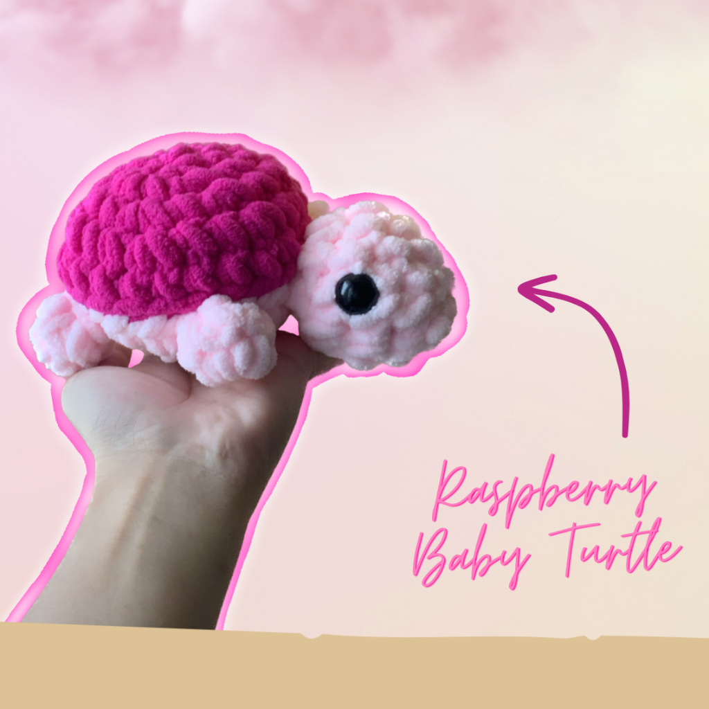 Raspberry Baby Turtle | READY STOCK | @artchivy | Boneka Rajut / Amigurumi Kura-kura Penyu Pink Lemb