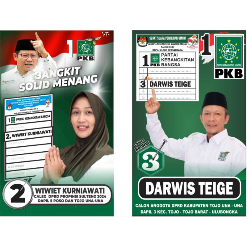 

kartu nama caleg pkb isi 1000 lembar