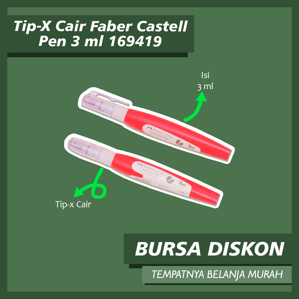 

Tip-x Cair Faber Castell Pen Correction tape mini tip-ex tipe-x Cair 3 ml Needle Point