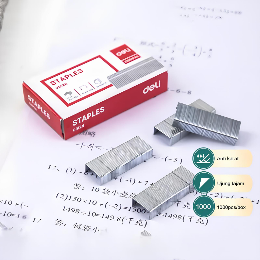 

Deli Stapler Refill Isi Staples #12 24/6 1000pcs/box E0012N / Isi Staples