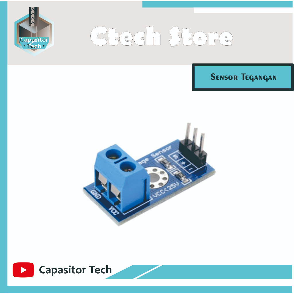 Sensor Tegangan Voltage Sensor DC 0-25V Arduino Rasberry Pi
