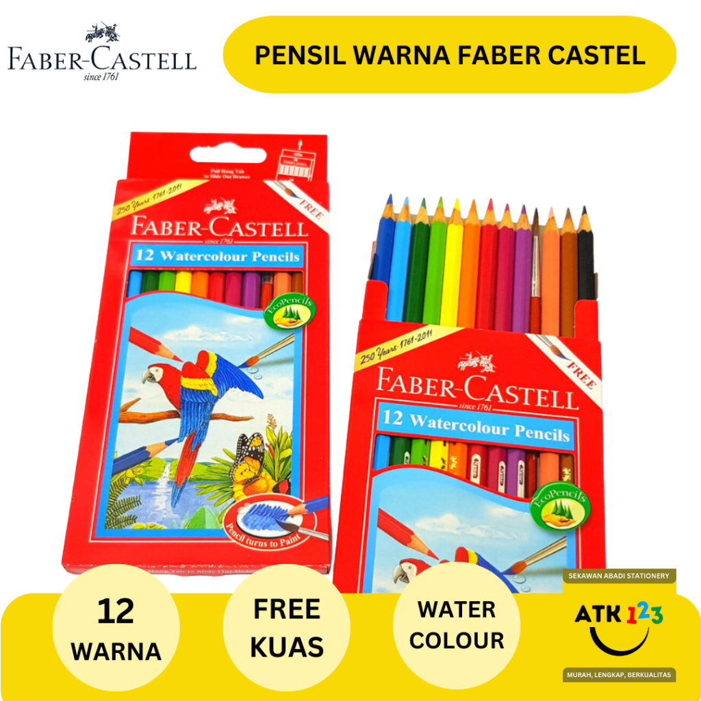 

Pensil Warna / Colour Pencil Faber Castell 12 Warna Water Colour