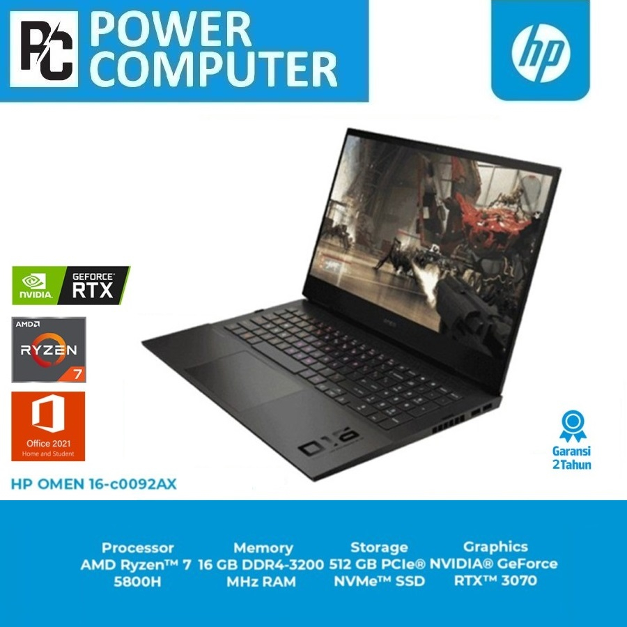 HP OMEN 16 c0092AX AMD Ryzen 7 5800H 16GB 512GB RTX 3070 144Hz 100% sRGB