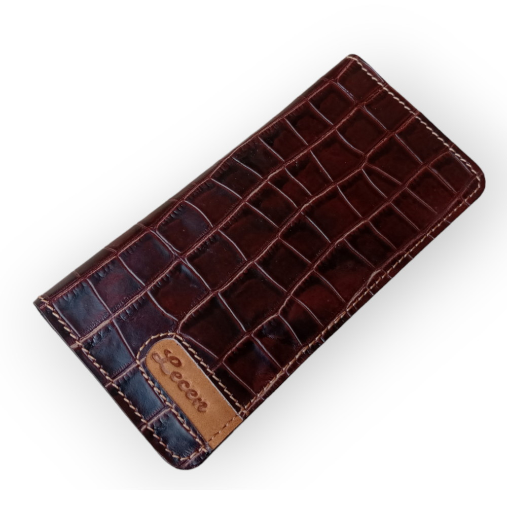 dompet kulit sapi motif buaya pria wanita - dompet panjang kulit buaya - dompet panjang kulit asli