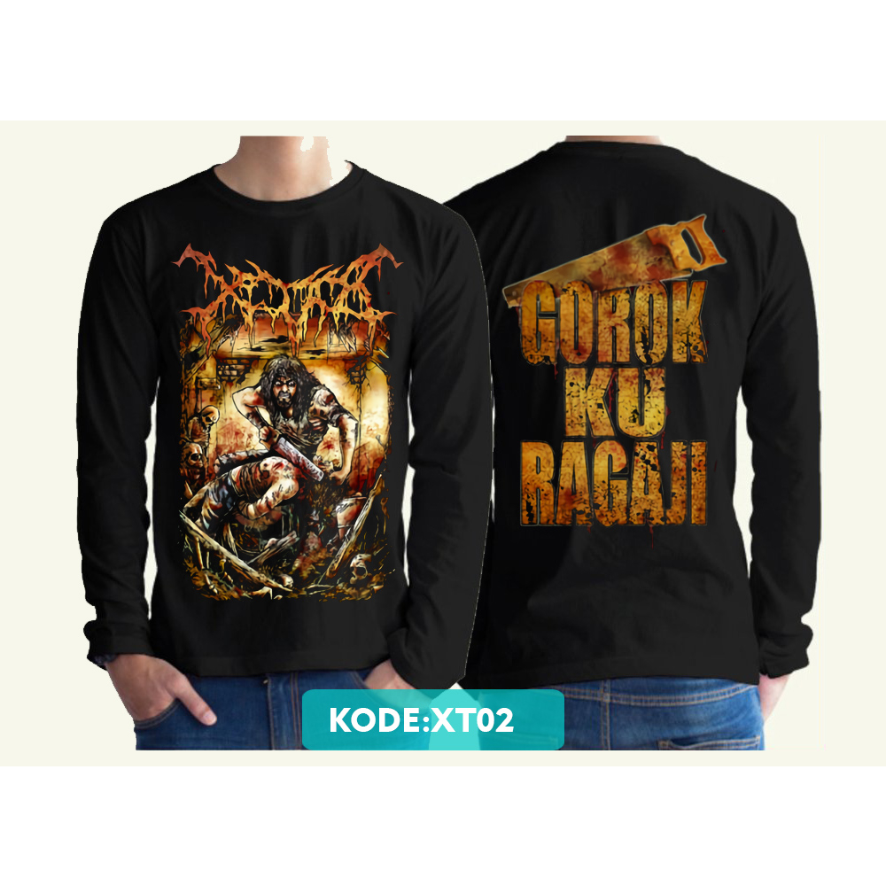 Kaos xtab band metal lengan panjang xt02