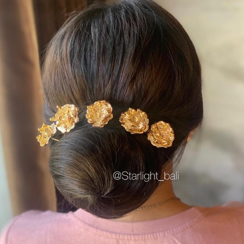 STARLIGHT BALI - Paket Hairdo Bulat Mawar Sari / Sanggul Bulat + Sem Mawar Sari + Box + Karet Unyil 