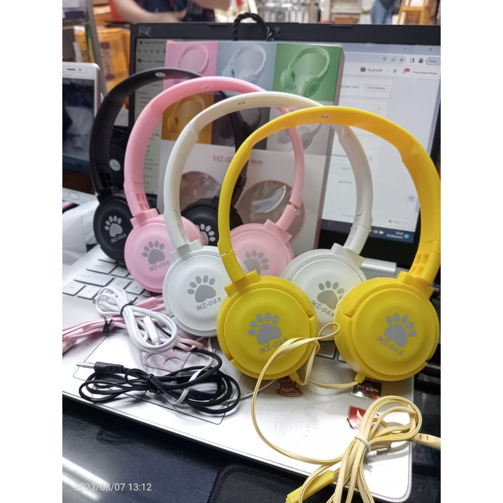 handset bando ` macaron cartoon MZ-028/ handset kabel macaron