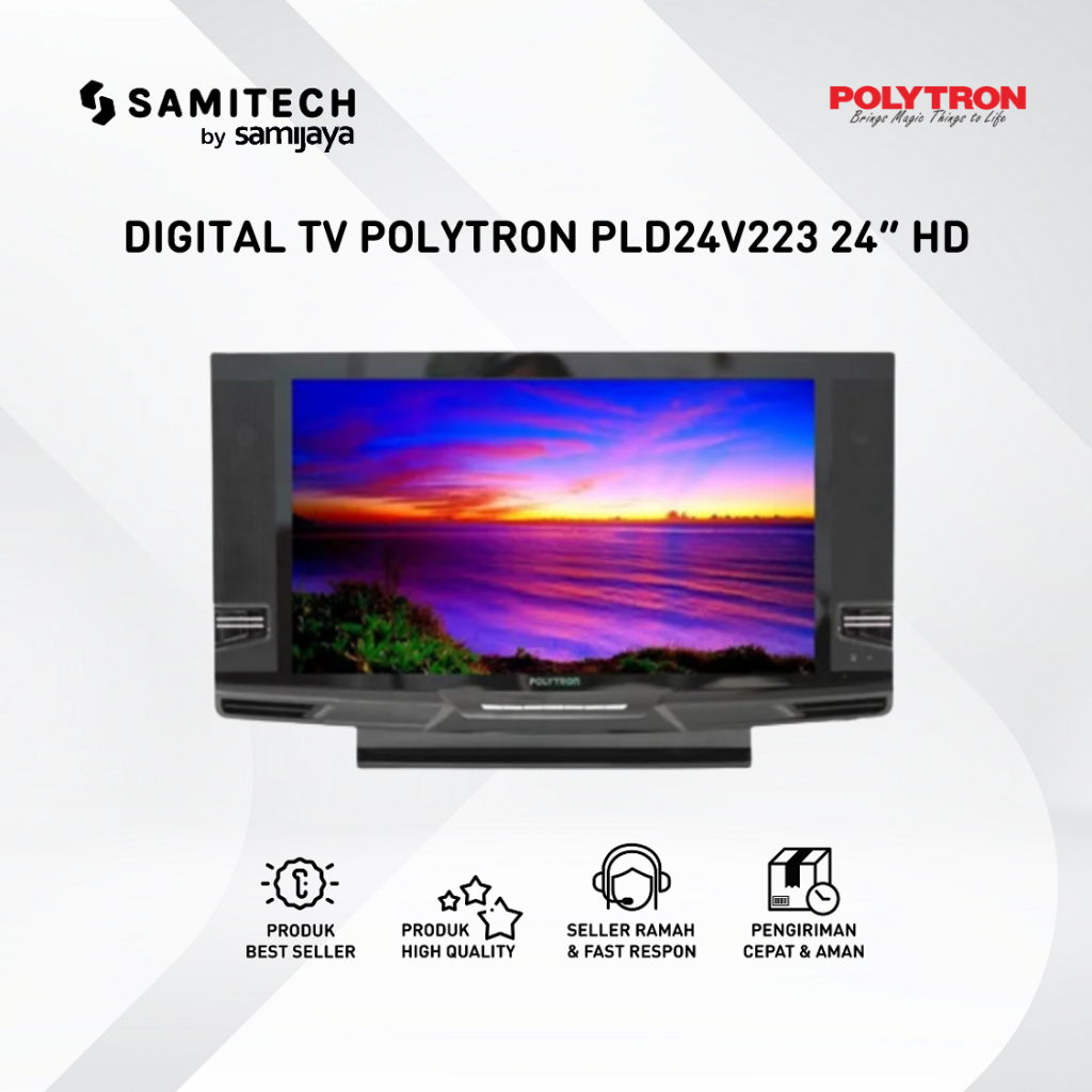 TV POLYTRON PLD24V223 - PLD 24V223 DIGITAL TV HD BERGARANSI