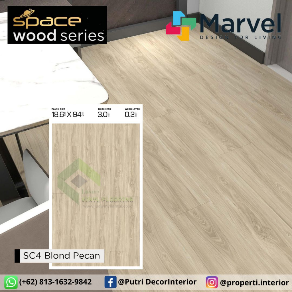 Vinyl Space by Marvel type SC4 - Blond Pecan tebal 3mm