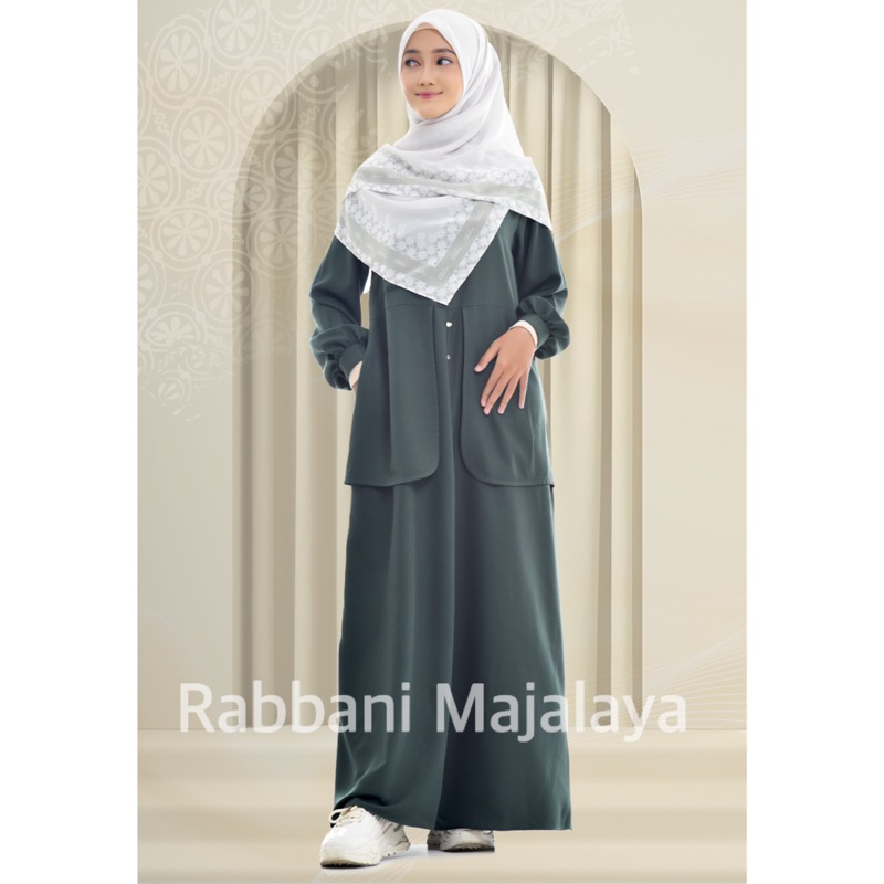dresslim dara hazera -Dresslim zenita - gamis rabbani - dresslim rabbani - gamis warna abu grey - ga