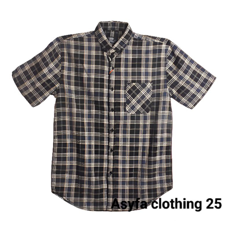 Kemeja flanel pria lengan pendek//kemeja pria casual//kemeja pria lengan pendek kotak kotak