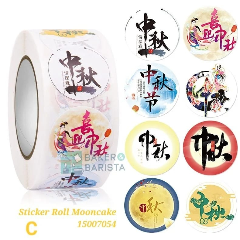 

sticker roll mooncake label stiker mooncake isi 500sticker hiasan tape