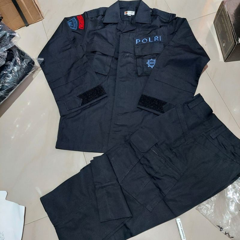 Baju PDL Hitam Jatah Polri Tactical Brimob