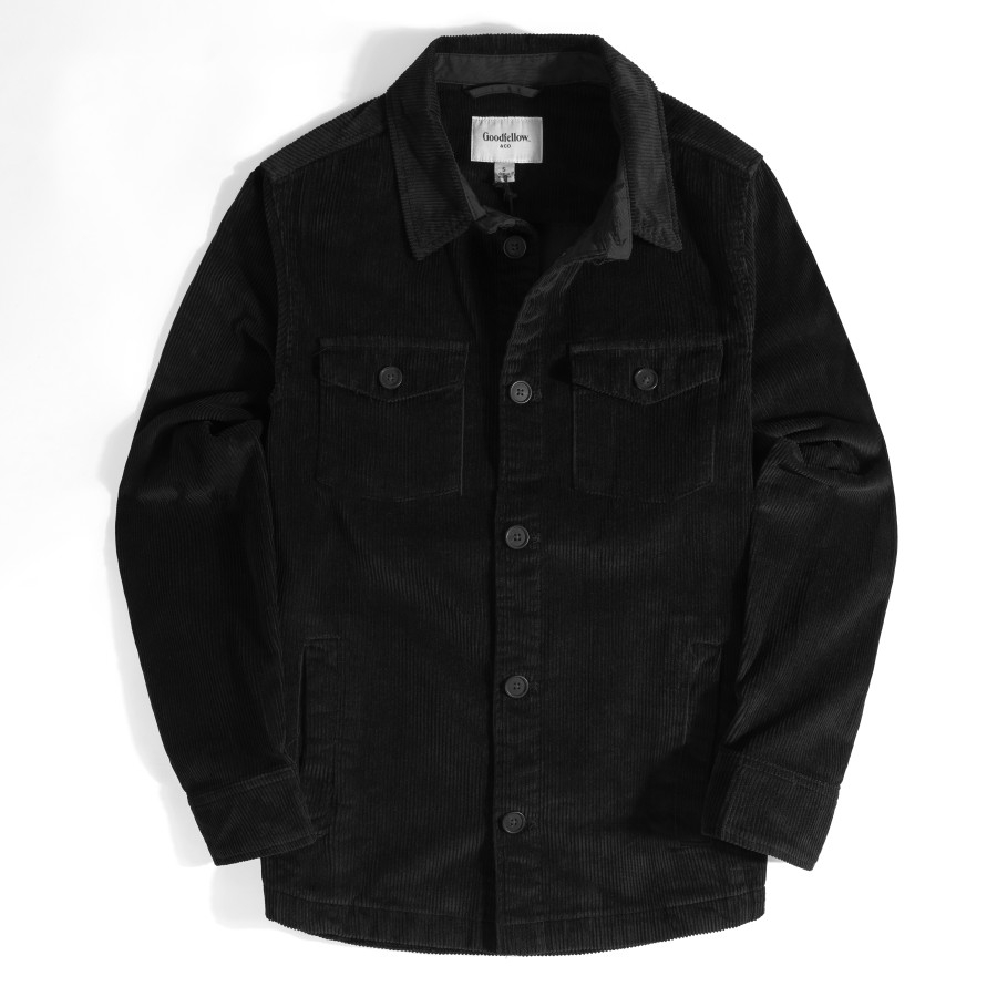 Jaket Trucker Corduroy Goodfellow Mens Black