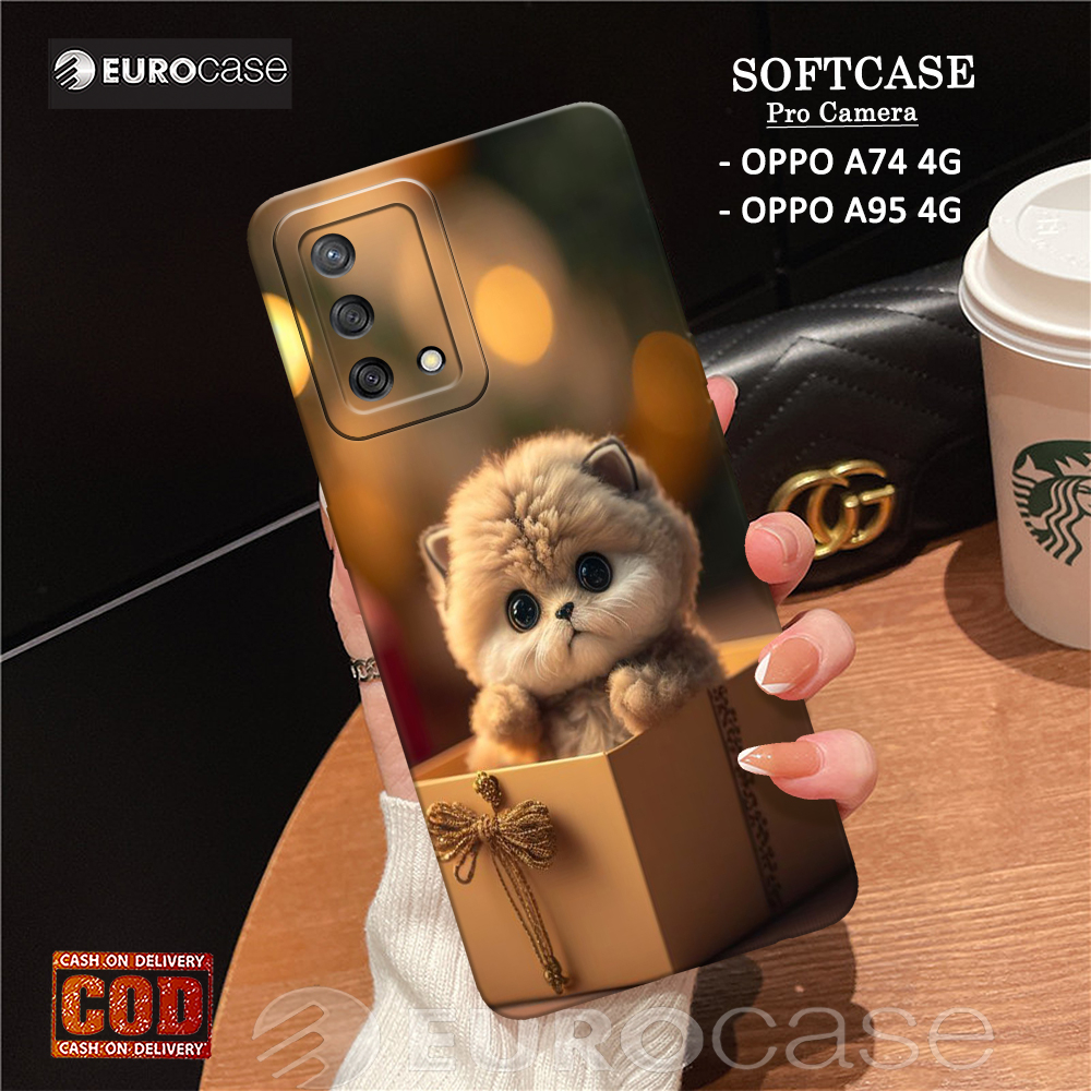 Casing Hp Oppo A74 4G / A95 4G - Fashion Case Kucing - Soft Case Hp Oppo A74 4G / A95 4G - Kesing Hp