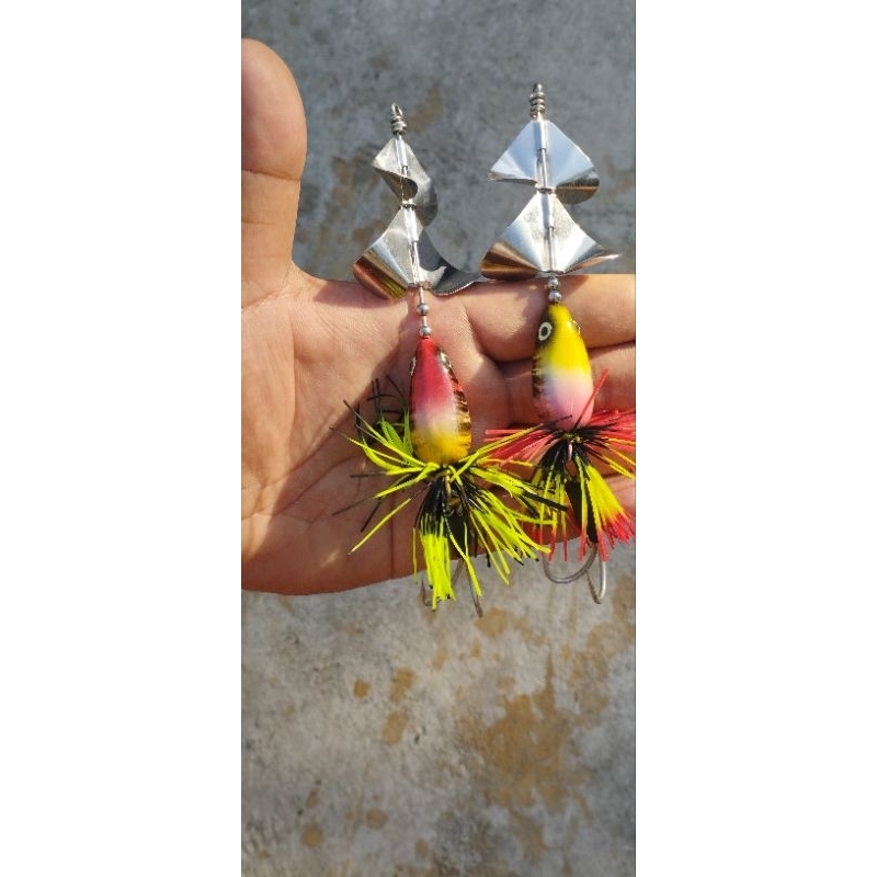 Umpan Casting Bufo Buzzbait Sleter double propeler double hook gabus toman
