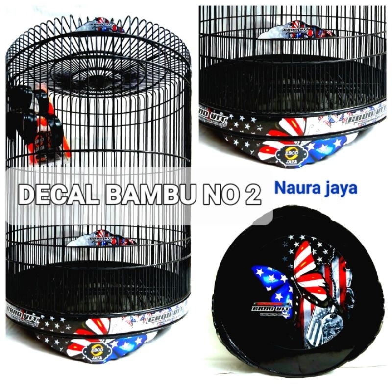 KANDANG SANGKAR MURAI EBOD JAYA BAMBU DECAL EBOD VIT KUPU-KUPU