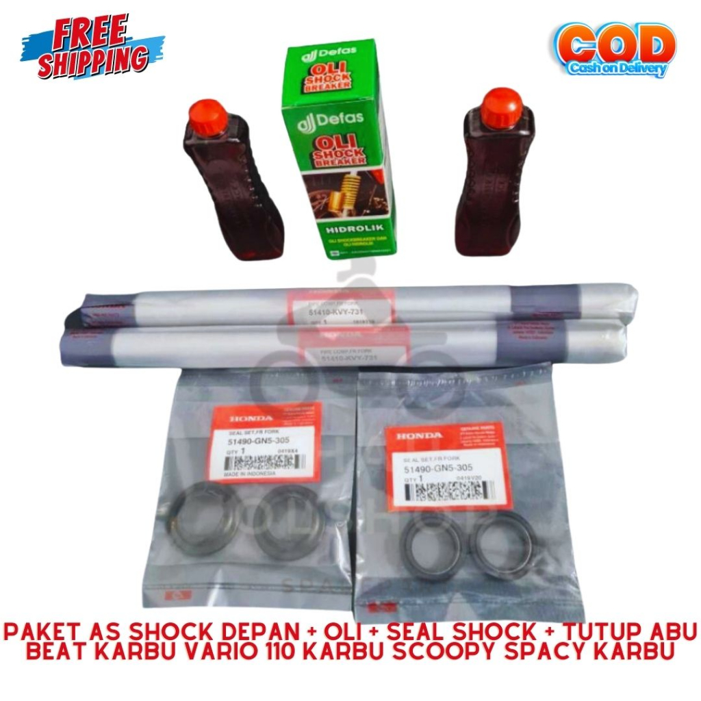 PAKET AS SHOCK DEPAN BEAT KARBU VARIO 110 CBS KARBU / As Shock Depan Seal Shock Seal Tutup Abu Oli S