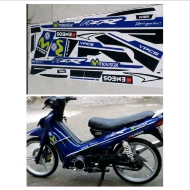 Striping stiker Yamaha Fiz R Movistar biru