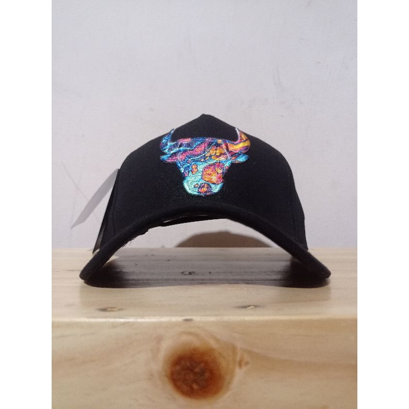 Bulls Rainbow/ Bahan Hitam/ Topi Premium/ Topi NBA/ Topi MLB/Topi Baseball/