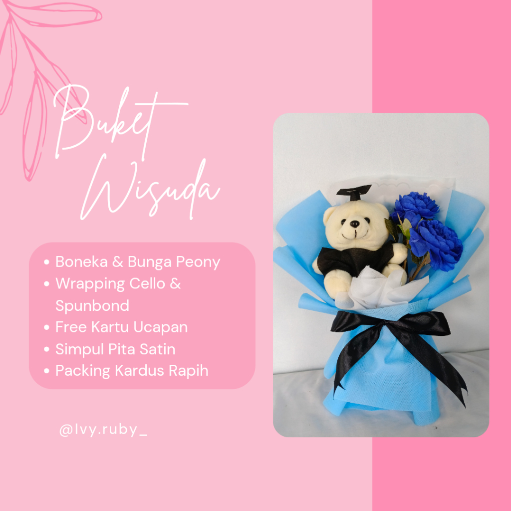 Buket Bunga wisuda & Boneka Beruang