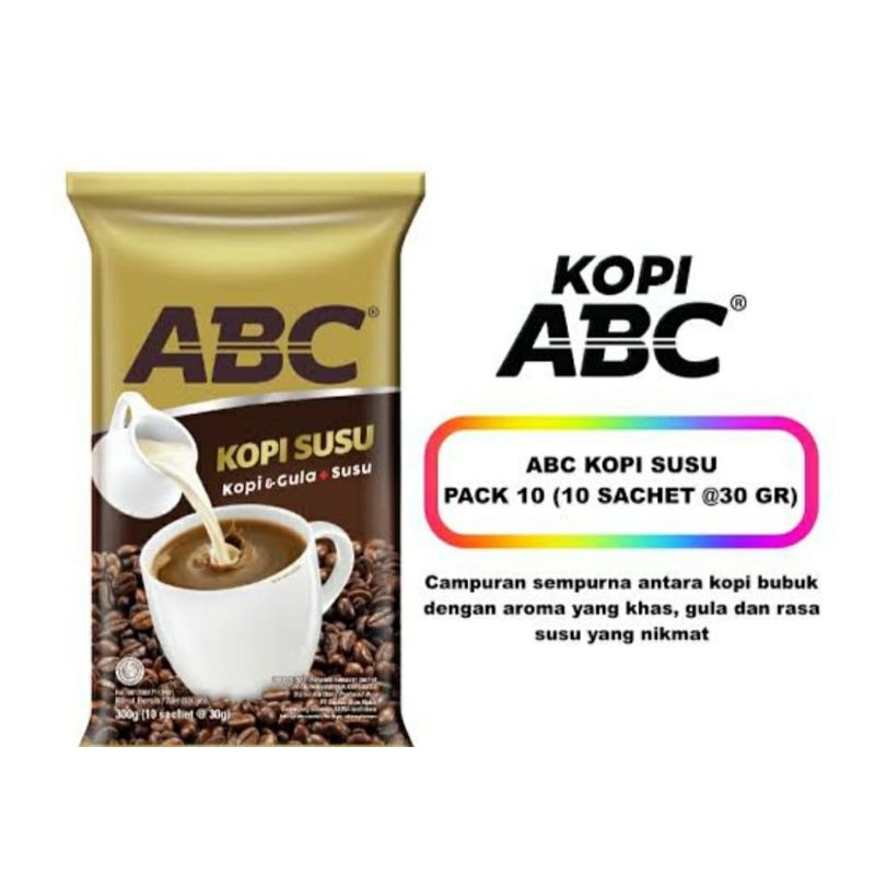 

kopi abc susu 10 sachet @30gr