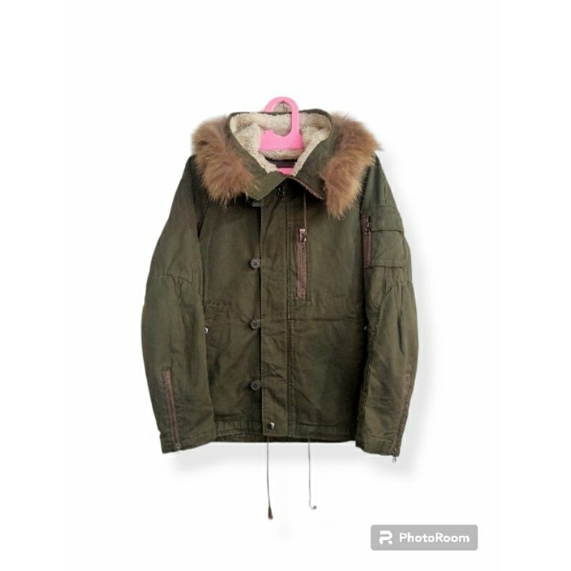 Jaket semi parka army Beams